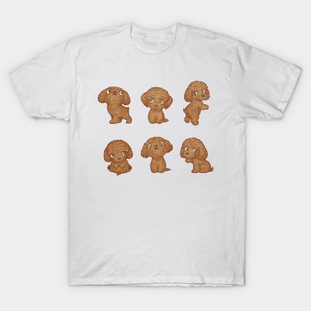 Toy-Poodle of various poses T-Shirt by sanogawa